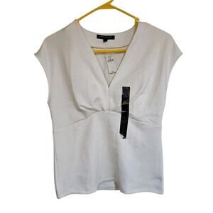 NWT Banana Republic Scuba Sleevless Top Shirt Blouse Snow Day Small MSRP $55